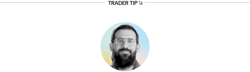 Trader Tip followed by a profile picture of Brecht Debels