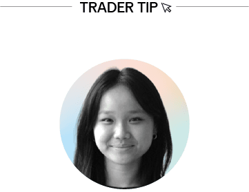 Trader Tip followed by a profile picture of Cindy Gotama